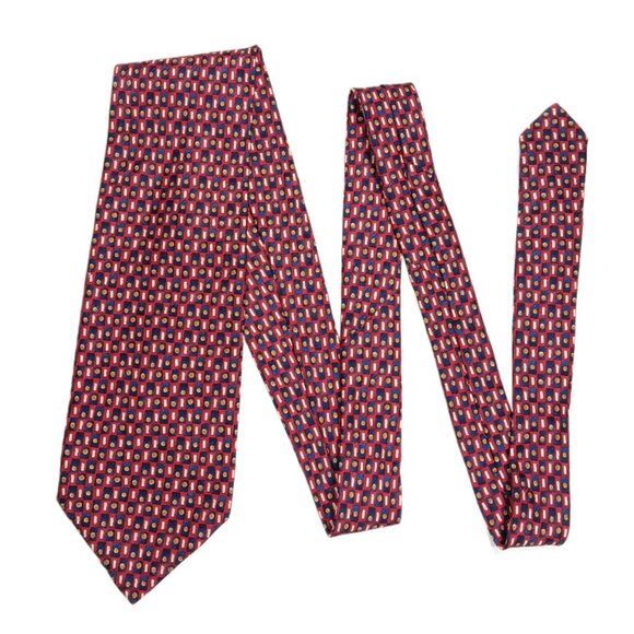 Robert Talbott Best Of Class men Robert Talbott Silk Tie Men’s 60” Red Blue Geometric Designer Wide Tie New